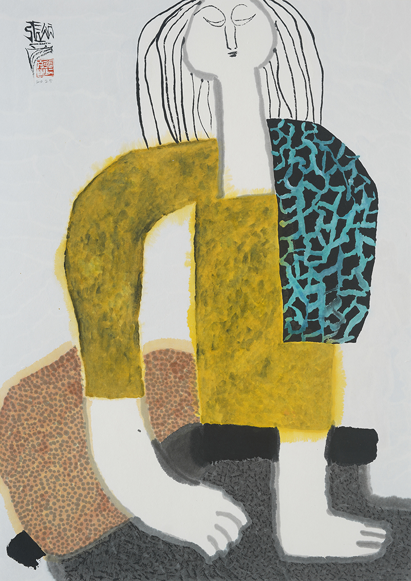 Jang Byeong Eun · Eastbrush · 张炳彥 · figure · ink_and_light_color_on_paper · 841mm_x_594mm · 2025